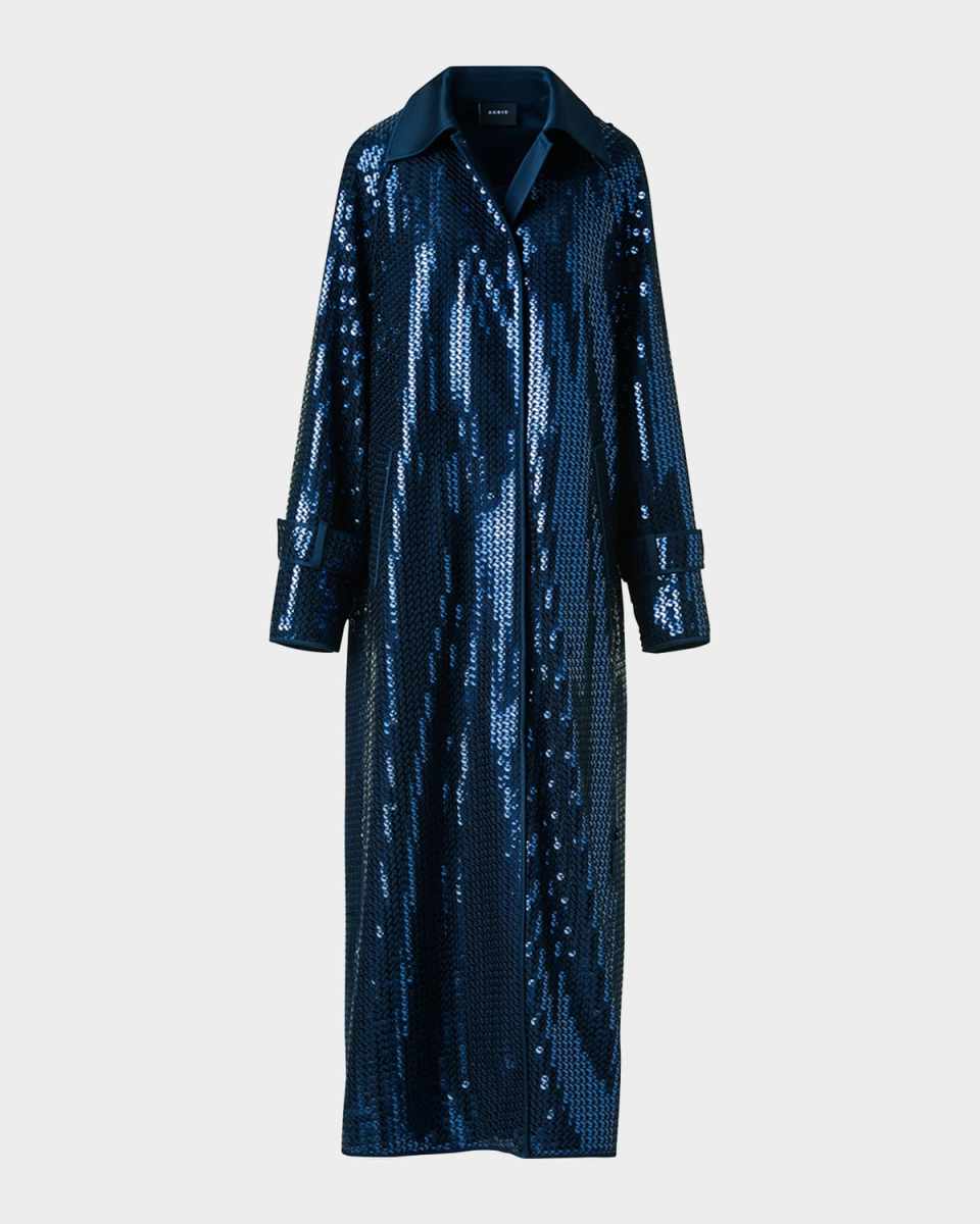 Estelle Sequined Chiffon Maxi Coat